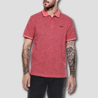 Piquée Poloshirt mit Print