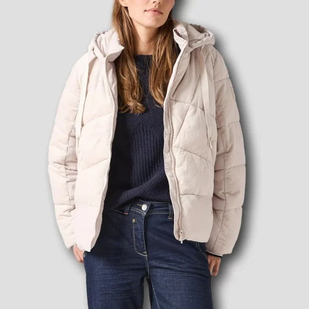 Puffer Jacke im Cord-Mix